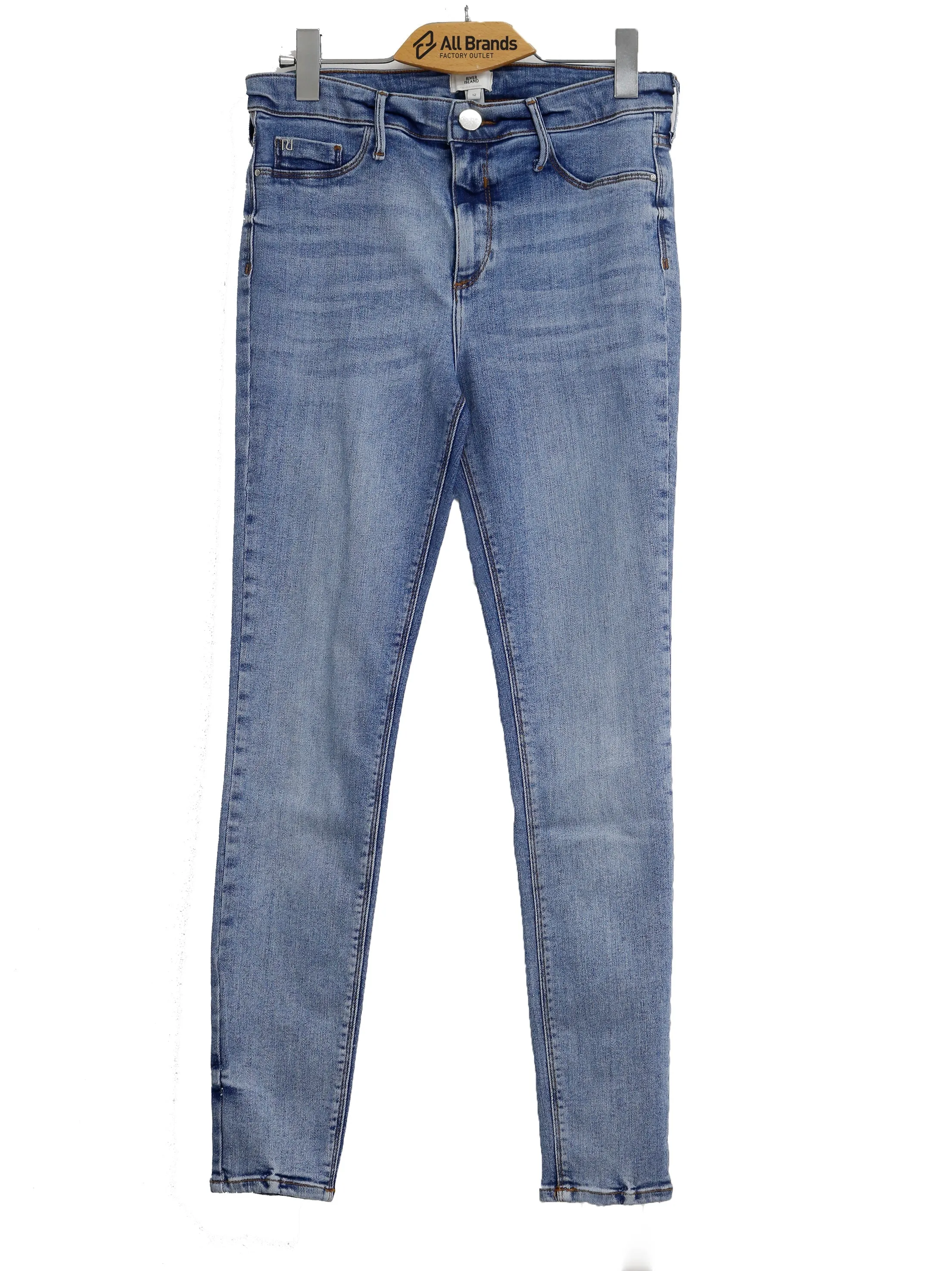 Damen-Jeans mit Washeffekt, Hellblau