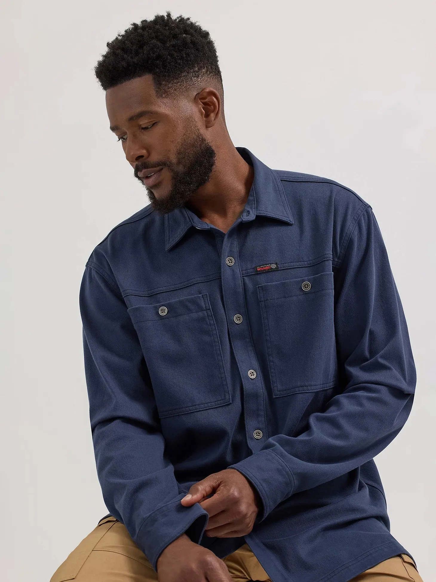 Wrangler ATG Herren-Strickhemd mit Knopfleiste und langen Ärmeln von Wrangler Clothing